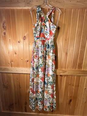 Lulus | Dresses | Lulus Heavenly Hues Cream Maxi Dress Blush Plunging Vneck Maxi Dress High Slit